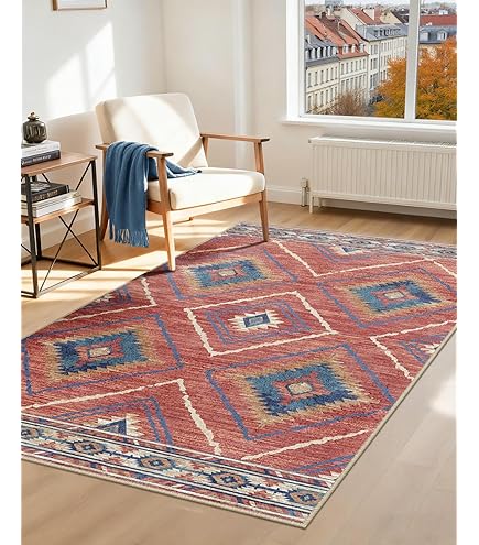 IKEA NÖVLING Rug, Low Pile, 128x195 cm, Dark Blue/Yellow